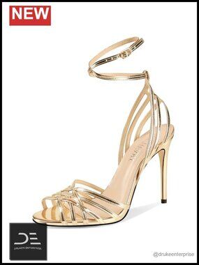 Strappy Lace Up Stiletto Heels Open Square Toe Sandals Women Summer Dress Shoes